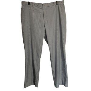 Adidas Adipure Golf Pants Mens Size 40 Blue Check Print Straight Leg Casual